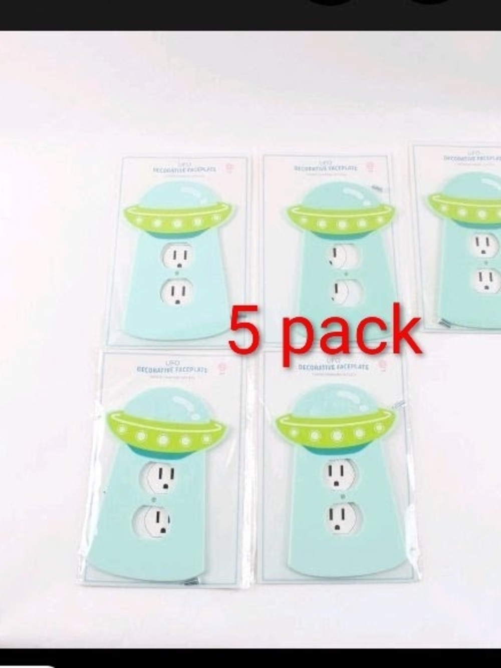 UFO Decorative Outlet Cover Plate - Light Blue (5 Pack)